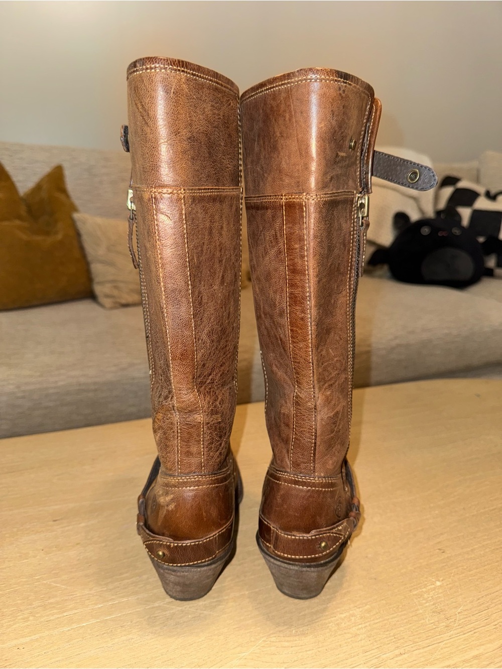 Ariat Women’s Chestnut Brown Leather Square Toe Tall Boots - Picture 4 of 9